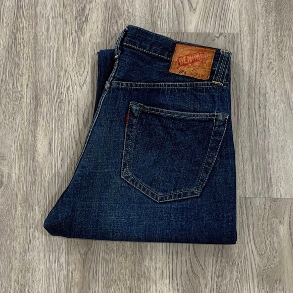 Denim - Mid-Wash Straight Leg Jeans